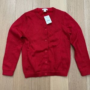 J.crew Glitter Cardigan sweater for girls size L red